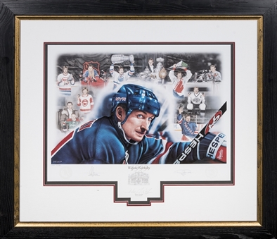 Wayne Gretzky Signed Hockey Hall of Fame Induction Art Print by Daniel Parry (Beckett)